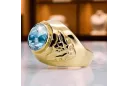 Anillo Aguamarina Oro amarillo de 14 quilates Artesanía vintage vrc078y